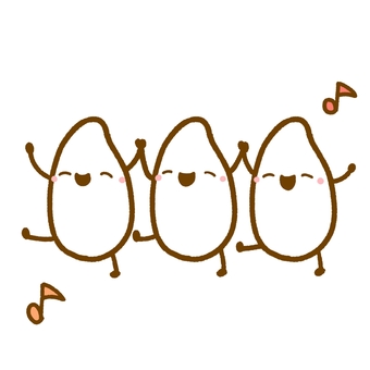 お米ちゃんたち•キャラクター 米,お米,米粒,食べ物,キャラ,キャラクター,楽しい,シンプル,かわいい,ゆるいのイラスト素材