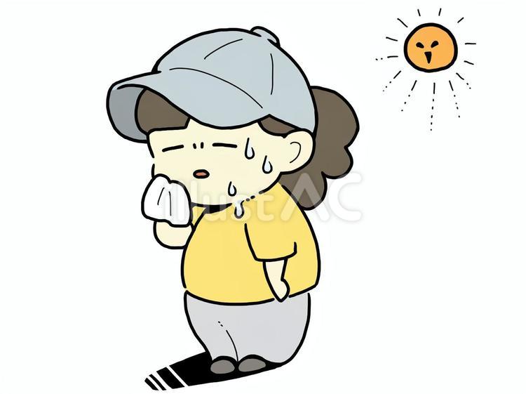 汗だくの人 汗だく,夏,真夏のイラスト素材