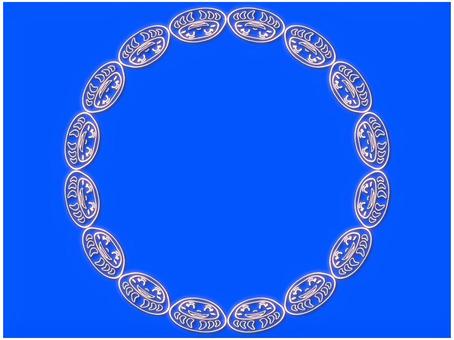 ダルマのフレ−ム ダルマ,フレ−ム,ポストカード,メッセージカード,飾り枠,あしらい,ネオン,青,かわいい,笑顔のイラスト素材