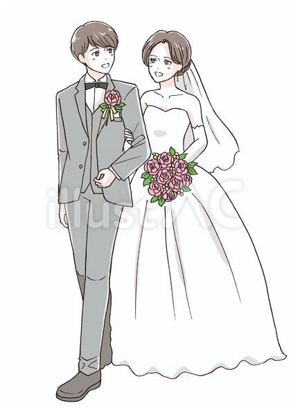 結婚式の新郎新婦入場(全身)
