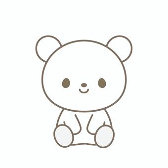 おすわりしているシロクマのイラスト シロクマ,熊,生き物,動物,かわいい,シンプル,ゆるい,ベクターのイラスト素材