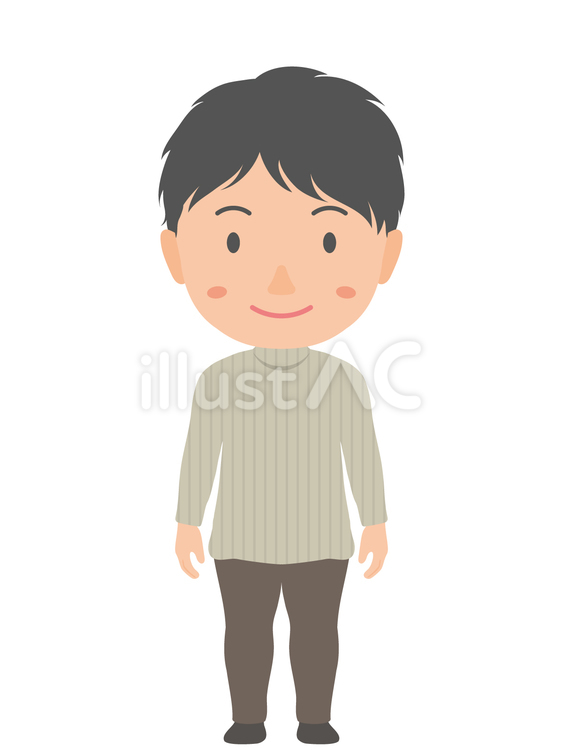 タートルネックセーターを着た男性 男性,セーター,ニットのイラスト素材