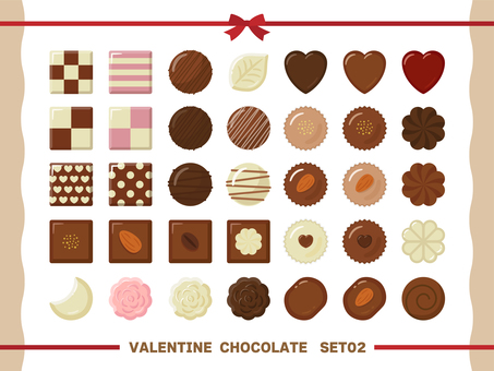 バレンタインのチョコとリボンのセット02 バレンタイン,チョコレート,リボン,食べ物,バレンタインデー,バレンタインチョコ,プレゼント,お菓子,スイーツ,高級のイラスト素材