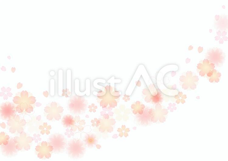 桜素材336 春,桜,フレームのイラスト素材