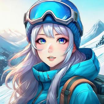 雪山にて