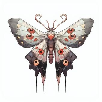 Illustration, moth, creatures, simple, 