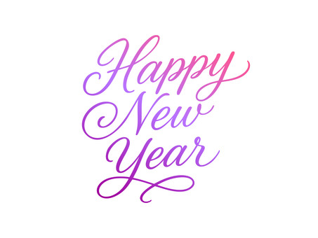 ハッピーニューイヤーの筆記体イラスト ハッピーニューイヤー,英語,筆記体,かっこいい,シンプル,グラデーション,挨拶,テンプレート,文字のイラスト素材