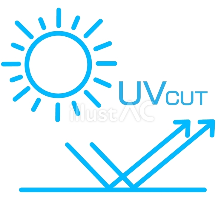 UVカットのアイコン　文字あり uvカット,紫外線カット,紫外線のイラスト素材