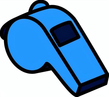 青のホイッスルです。 ホイッスル,シンプル,笛,スポーツ,審判,競技,警察,音,合図,注意喚起のイラスト素材