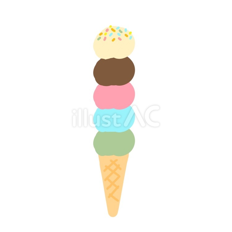 5段重ねのアイスクリーム アイスクリーム,アイス,ジェラートのイラスト素材