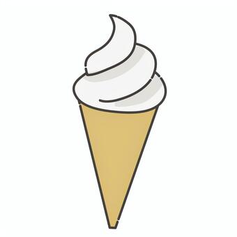 シンプルなソフトクリーム ソフトクリーム,食べ物,手描き,アイコン,アイス,コーン,イラストのイラスト素材