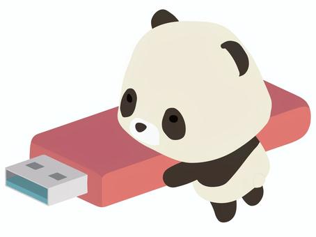 usbメモリ_パンダ usbメモリ,パンダ,動物,かわいい,フラッシュメモリのイラスト素材