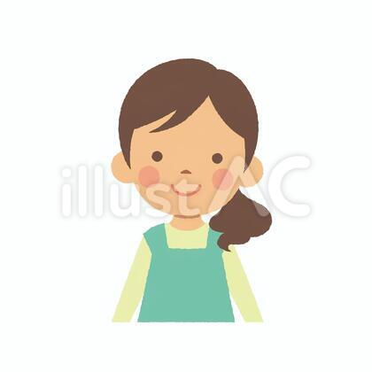 エプロンの女性 半身 基本ポーズ