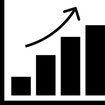Illustration, grafik, arrow, rising, 