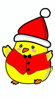 ひよこサンタ ひよこ,サンタ,クリスマス,ベスト,手書きのイラスト素材