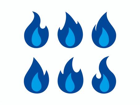 Simple flame icon illustration set blue, inflamação, fogo, fogo, JPG