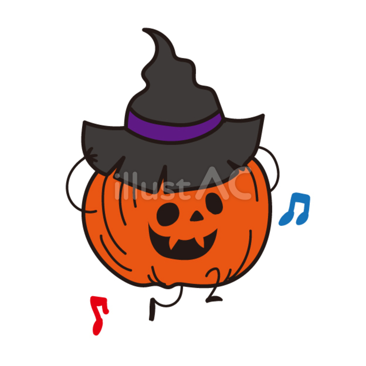 ハロウィン（とんがり帽子をかぶるジャックオランタン） ハロウィン,ジャックオランタン,とんがり帽子のイラスト素材