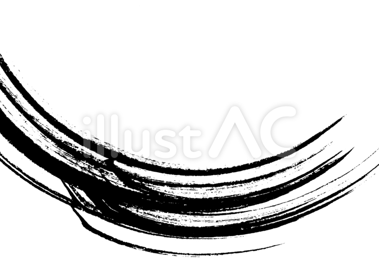 筆書き　円弧2　ベクター有り 墨 和,手描き,筆のイラスト素材