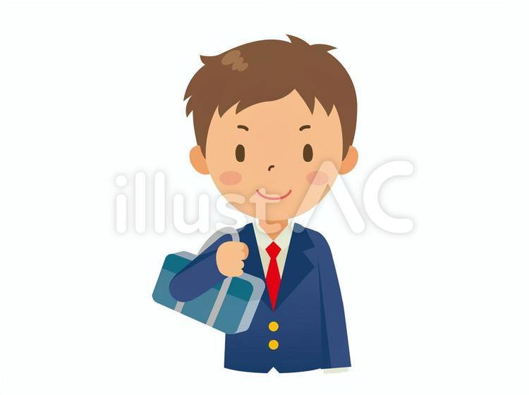 鞄を持つ男子中高生（ブレザー） 男子中高生,ブレザー,男子学生のイラスト素材