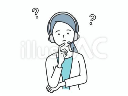 考えるコールセンターの女性