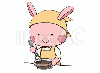 チョコをつくるウサギ