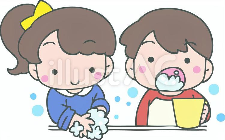 うがいと手洗い うがい,手洗い,インフルエンザのイラスト素材