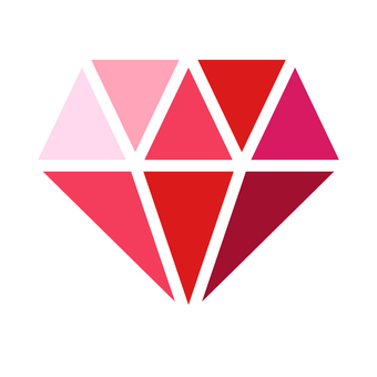 ダイヤモンドのアイコン_赤 ダイヤモンド,アイコン,ダイアモンド,宝石,赤,ダイヤ,シンプル,単体,クリスタル,アクセサリーのイラスト素材