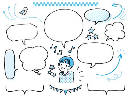 Illustration, Illustration, speech balloon, frame, lower bubble,