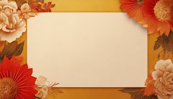 【透過PNG】和風の花のフレーム