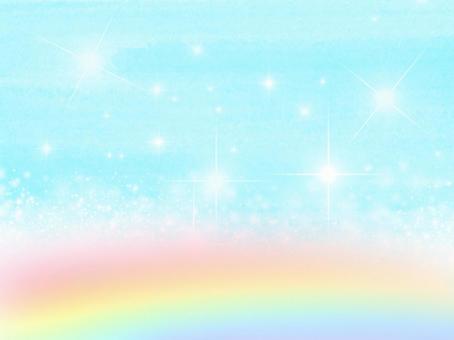 使い勝手のいい青空フレーム　美しい虹 虹,空,青空,夏,夏空,入道雲,雲,背景,壁紙,綺麗のイラスト素材