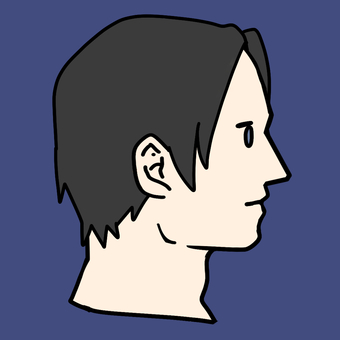 男性　真ん中分け　黒髪 男性,黒髪,横顔,お洒落,若者,イケメン,かっこいい,クール,プロフィール,首のイラスト素材