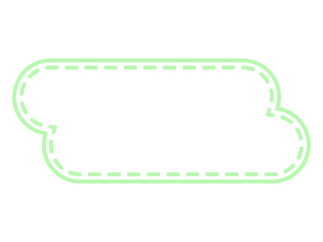 緑の雲型見出しフレーム フレーム,雲,ロゴ,横,緑,ポップ,おしゃれ,タイトル,線画,ステッチのイラスト素材