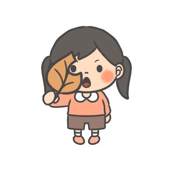 girl playing with fallen leaves, girl playing with fallen leaves, ,