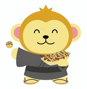 浴衣を着たサル
