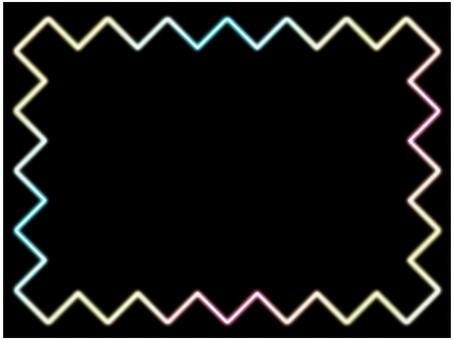 ギザギザフレ−ム　ネオン　パステル ギザギザ,フレ−ム,ポストカード,メッセージカード,飾り枠,あしらい,ネオン,グラデーション,パステルカラー,黒のイラスト素材