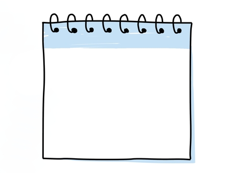 ゆる手描きスケッチブックフレーム（水色） スケッチブック,フレーム,ノート,メモ,手描き,ゆるい,かわいい,シンプル,カラフル,セットのイラスト素材