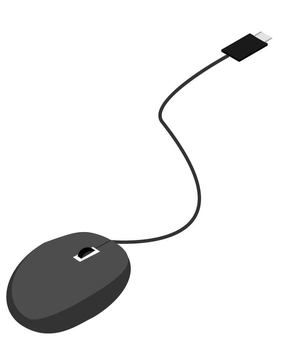 パソコン用マウスのイラスト パソコン,マウス,有線マウス,デバイス,入力機器,イラスト,パソコン用品,ビジネス,教材,教育のイラスト素材