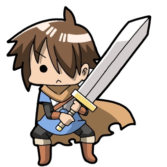 大剣冒険者 大剣,戦士,人物,武器,鎧,青のイラスト素材