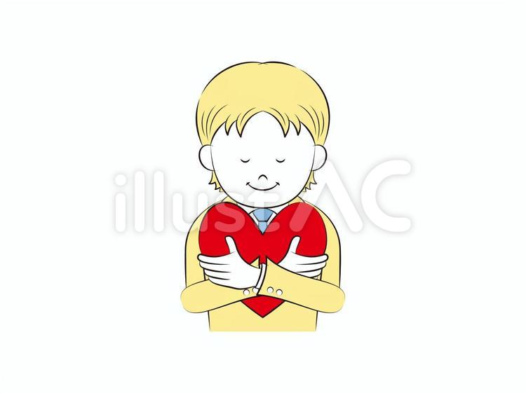 安心　男子学生 安心,平和,中学生のイラスト素材
