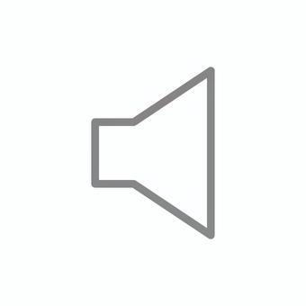スピーカーマーク（枠・グレー） スピーカー,アイコン,スピーカーマーク,拡声器,メガホン,音量,音声,グレー,シンプル,線画のイラスト素材