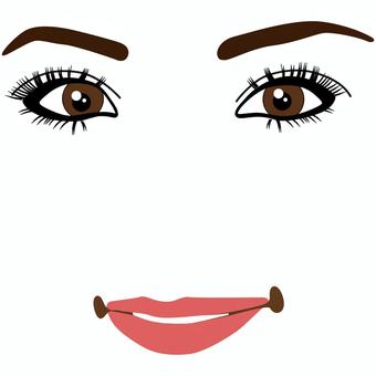 輪郭線のない女性の顔薄メーク30 人,女性,若い,顔,輪郭,正面,化粧,薄い,シャドー,目のイラスト素材