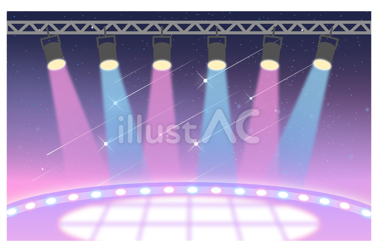 アイドル　ステージ　星空　ピンク ステージ,舞台,スポットライトのイラスト素材