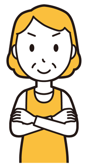  エプロンおばちゃん(黄)-023-バスト