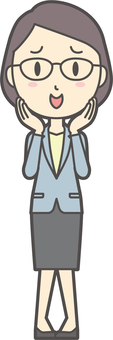 Suit Women's Glasses-242-Whole Body, JPG, PNG and AI Suit Women's Glasses-242-Whole Body, employee, suit, glasses, JPG, PNG and AI
