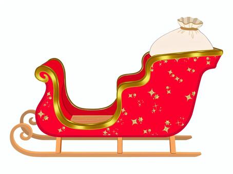 サンタのソリ（線なし） クリスマス,ソリ,聖夜,イヴ,冬,12月,イベント,ホリデー,web素材,ウェブのイラスト素材