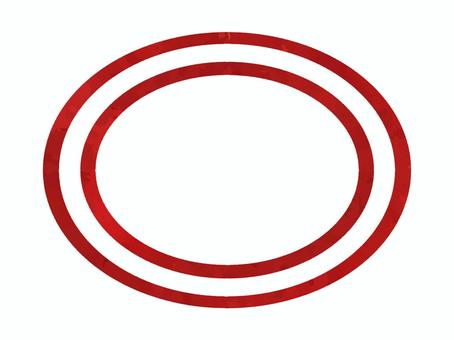 水彩風の二重丸 水彩風,二重丸,記号,マーク,レッド,シンプルのイラスト素材