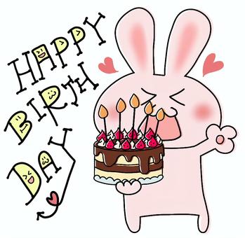 Happy☆birthday＿１ 誕生日,誕生日おめでとう,happybirthday,バースデー,バースデーカード,誕生日ケーキ,ホールケーキ,チョコケーキ,バースデーケーキ,ケーキのイラスト素材