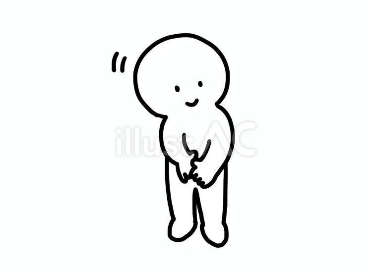 会釈 人,シンプル,手書きのイラスト素材