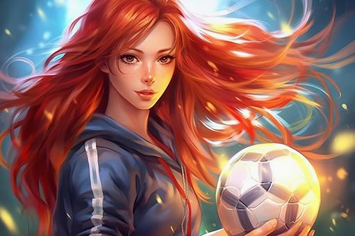 woman with soccer ball, , JPG