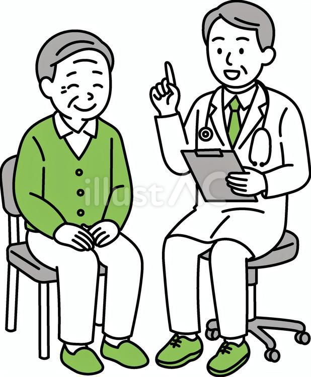 診察を受ける高齢者 介護,高齢者,診察のイラスト素材